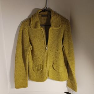 Women's Liz Claiborne Cardigan Zip Front Size Large Green Knit